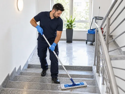 Gepflegtes Treppenhaus nach der Reinigung